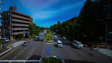 Tokyo 'da Kanpachi Bulvarında şehir Caddesi bir timelapse gündüz geniş çekim