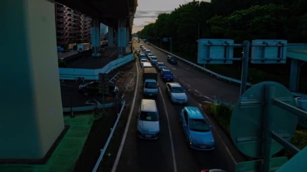 Uma timelapse da baixa da rua na avenida Kanpachi em Tóquio — Vídeo de Stock