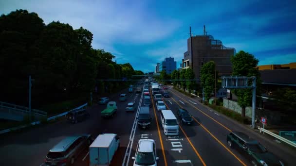 Zeitraffer der Innenstadt-Straße an der Kanpachi-Allee in Tokio bei Tageslicht — Stockvideo