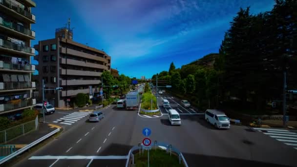 A timelapse of downtown street at Kanpachi avenue in Tokyo daytime wide shot — Stock Video