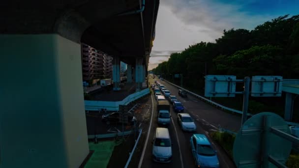 Uma timelapse da baixa da rua na avenida Kanpachi em Tóquio — Vídeo de Stock