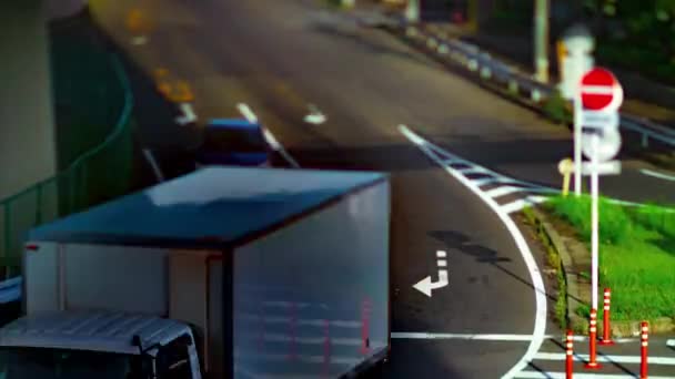 Timelapse ulicy w centrum w Kanpachi Avenue w Tokio w ciągu dnia Tilt-Shift — Wideo stockowe