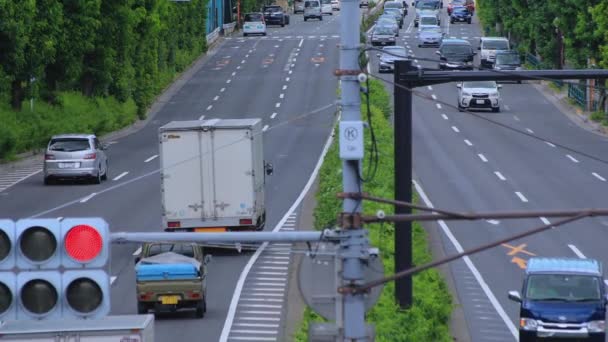 Una strada del centro di Kanpachi Avenue a Tokyo diurna — Video Stock