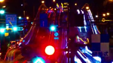 Suginami Tokyo uzun atış şehir caddesinde bir gece timelapse
