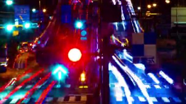 Suginami Tokyo uzun atış şehir caddesinde bir gece timelapse