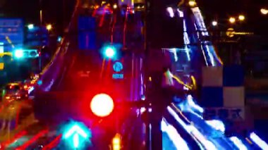 Suginami Tokyo uzun atış şehir caddesinde bir gece timelapse