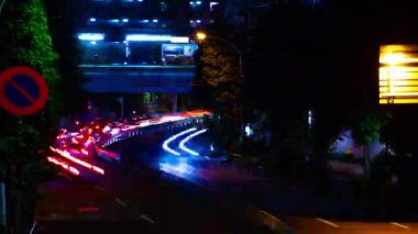 Suginami Tokyo geniş atış şehir merkezinde şehir sokak bir gece timelapse