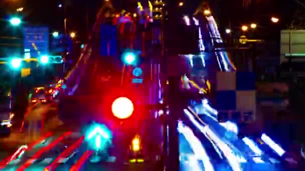 Une nuit timelapse de la rue de la ville au centre-ville de Suginami Tokyo long shot — Video