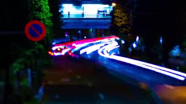 Un timelapse notturno della strada cittadina nel centro di Suginami Tokyo tiltshift — Video Stock