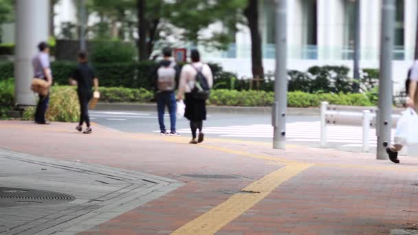 Міська вулиця на перетині в Токіо, денний зсув нахилу — стокове відео