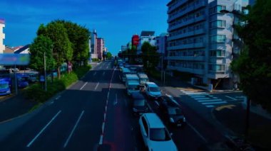 Tokyo 'da Kanpachi Bulvarında şehir Caddesi bir timelapse gündüz geniş çekim