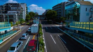 Tokyo 'da Kanpachi Bulvarında şehir Caddesi bir timelapse gündüz geniş çekim