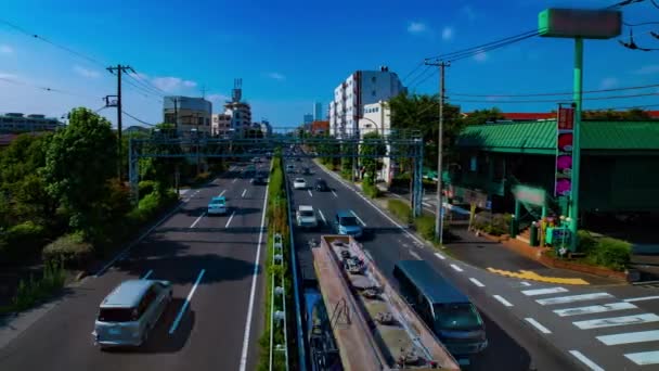 En Timelapse av Downtown Street på kanpachi Avenue i Tokyo dagtid wide shot — Stockvideo