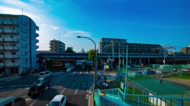 Tokyo 'da Kanpachi Bulvarında şehir Caddesi bir timelapse gündüz geniş çekim