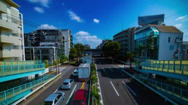 Tokyo 'da Kanpachi Bulvarında şehir Caddesi bir timelapse gündüz geniş çekim