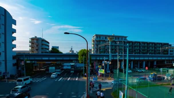 A timelapse of downtown street at Kanpachi avenue in Tokyo daytime wide shot — Stock Video