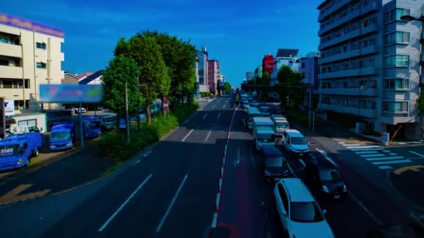 Uma timelapse da baixa da rua na avenida Kanpachi em Tóquio — Vídeo de Stock