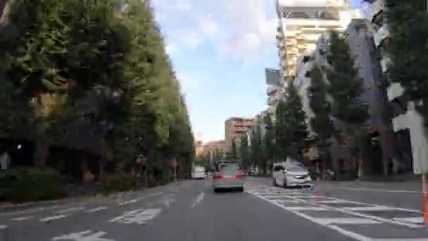 En drivande Timelapse av Downtown Street på Oume Avenue i Tokyo dagtid — Stockvideo