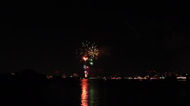 Fuegos artificiales cerca del río Edogawabashi en Tokio — Vídeo de stock