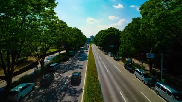 Uma timelapse de rua verde perto do parque Yoyogi em Tóquio — Vídeo de Stock