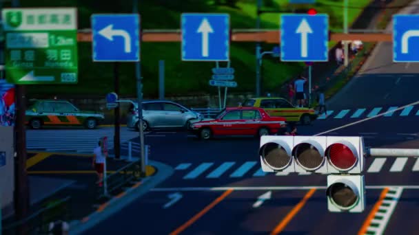 Een timelapse van groene straat nabij Yoyogi park in Tokio overdag tiltshit — Stockvideo