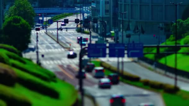 En timelapse av grön gata nära Yoyogi park i Tokyo dagtid tiltshit — Stockvideo