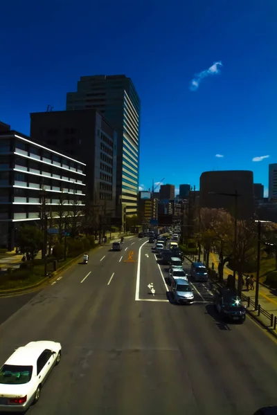 Eine Kirschstraße an der Yasukuni Avenue in Tokio — Stockfoto