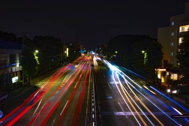 Setagaya Tokyo geniş atış şehir merkezinde bir gece şehir sokak