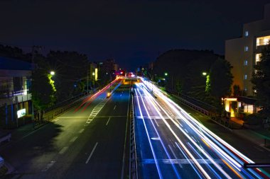 Setagaya Tokyo geniş atış şehir merkezinde bir gece şehir sokak