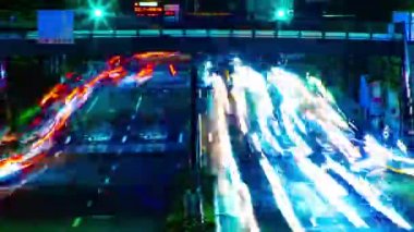 Setagaya Tokyo uzun atış şehir merkezinde şehir sokak bir gece timelapse