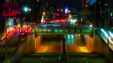 Setagaya Tokyo uzun atış şehir merkezinde şehir sokak bir gece timelapse