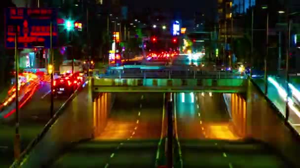 En natt Timelapse av stadsgatan i centrum i Setagaya Tokyo långskott — Stockvideo