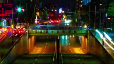 Setagaya Tokyo uzun atış şehir merkezinde şehir sokak bir gece timelapse