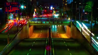 Setagaya Tokyo uzun atış şehir merkezinde şehir sokak bir gece timelapse