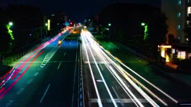 Setagaya Tokyo geniş atış şehir merkezinde şehir sokak bir gece timelapse