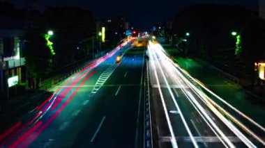 Setagaya Tokyo geniş atış şehir merkezinde şehir sokak bir gece timelapse