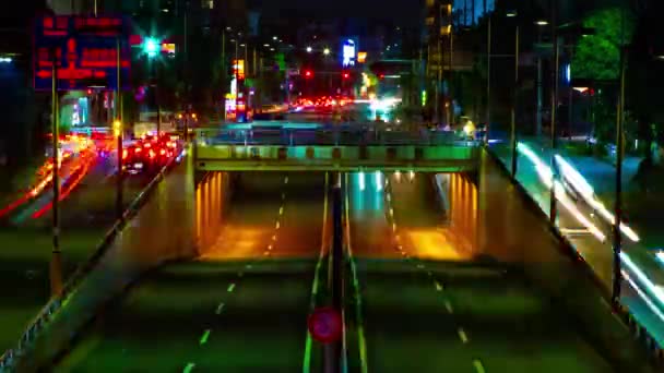 Uma cronologia noturna da rua da cidade no centro da cidade em Setagaya Tokyo tiro longo — Vídeo de Stock