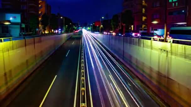 Une nuit timelapse de la rue de la ville au centre-ville de Setagaya Tokyo plan large — Video