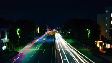 Setagaya Tokyo geniş atış şehir merkezinde şehir sokak bir gece timelapse