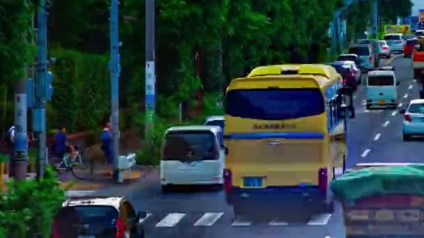 东京白天长镜头的康柏芝大道市中心街道的延时 — 图库视频影像