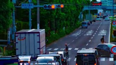 Tokyo gündüz uzun atış Kanpachi caddesinde şehir caddesi bir timelapse