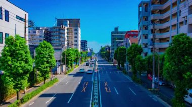 Tokyo 'da Kanpachi Bulvarında şehir Caddesi bir timelapse gündüz geniş çekim