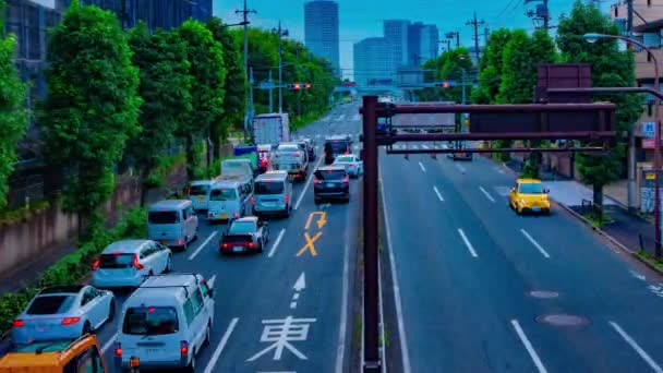 Tokyo 'da Kanpachi Bulvarında şehir Caddesi bir timelapse gündüz geniş çekim — Stok video