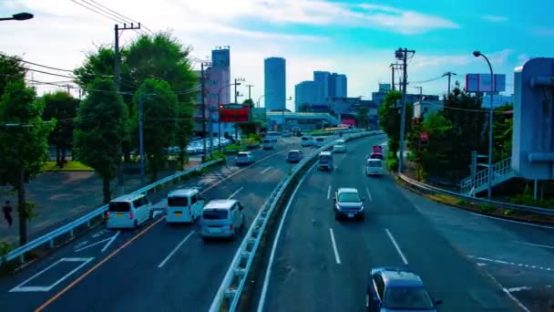 Timelapse ulicy w centrum w Kanpachi Avenue w Tokio w ciągu dnia szeroki strzał — Wideo stockowe