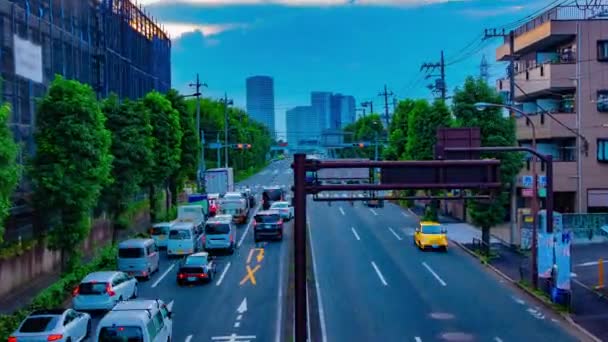 Un timelapse della strada del centro di Kanpachi avenue a Tokyo in pieno giorno — Video Stock