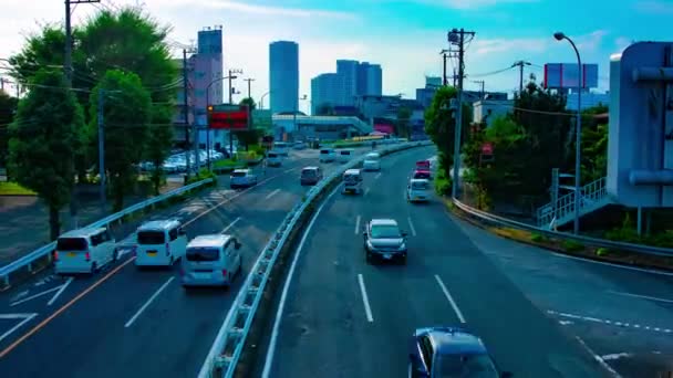 Un timelapse della strada del centro di Kanpachi avenue a Tokyo in pieno giorno — Video Stock