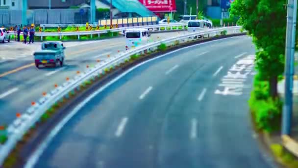 Un timelapse di strada in miniatura al viale Kanpachi a Tokyo tiltshift diurno — Video Stock