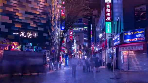 Een avond timeapse van de neon stad in Setagaya Tokio wijd — Stockvideo