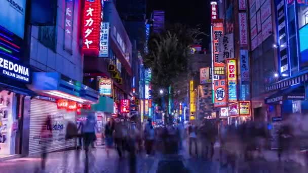 Sebuah malam tiLapse dari kota neon di Setagaya Tokyo lebar — Stok Video