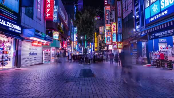 En nat timelapse af neon byen i Setagaya Tokyo bred – Stock-video